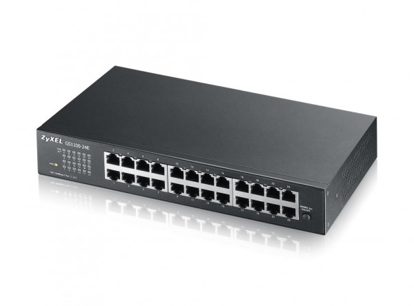 Zyxel Switch unmanaged Layer2 24 Port Â• 24x 1 GbE Â• 19&quot; Â• Lüfterlos Â• GS1100-24E V3