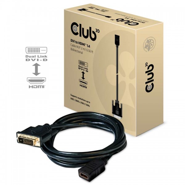 Kabel Video DVI =&gt; HDMI 1.4 ST/BU 2,0m *Club3D*