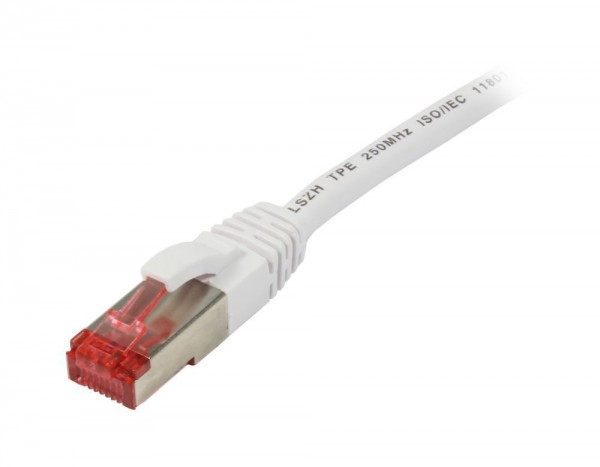 Patchkabel RJ45, CAT6 250Mhz, 3m weiss, S-STP(S/FTP),TPE/LSZH(Superflex), Synergy 21,