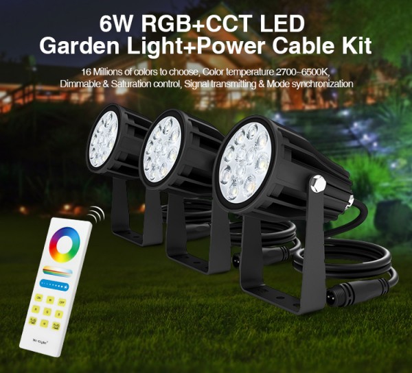 Synergy 21 LED Garten Lampe 6W RGB-WW Set mit 3 Stück IP65 *Milight/Miboxer*