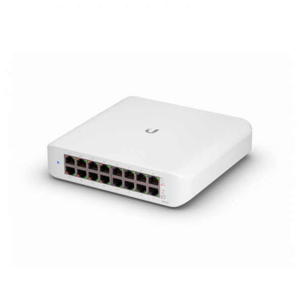 Ubiquiti Switch smart managed Layer2 16 Port • 16x GbE • PoE Budget 45W • 8x PoE at • Desktop • Lüfterlos • UniFi • USW-Lite-16-POE