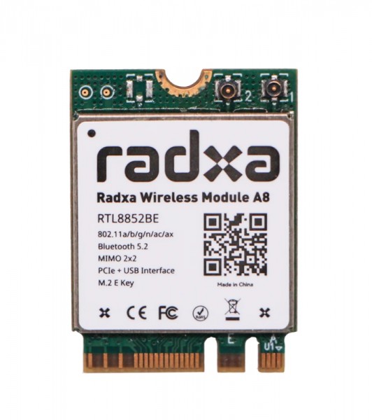 Radxa zbh. M.2 WiFi 6 and BT5.2 Wireless Module A8