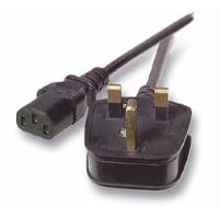 Netzkabel 230V UK-Stecker/Kaltgeräte IEC-C13(Buchse), 1.8m, Black