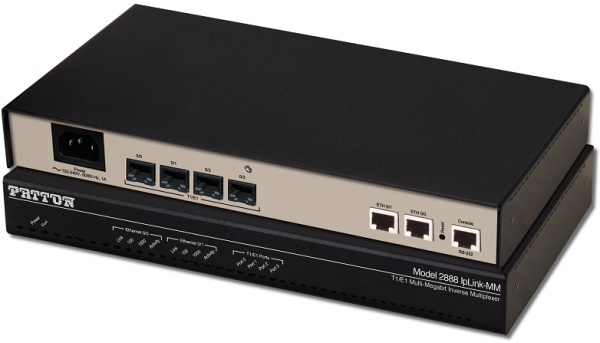 Patton 2884 IpLink Channelized Gigabit Router 2 T1/E1; Universal AC Power