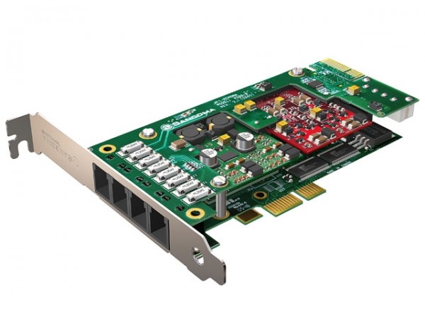 Sangoma A200 4 xFXS PCIe analog Karte mit Echo Unterdrückung