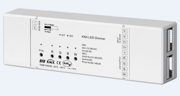 Synergy 21 LED Controller EOS 08 KNX Dimmer 4*5A + dynamic color effects