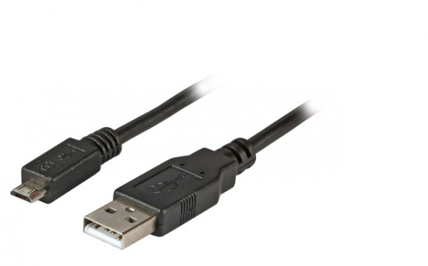 Kabel USB2.0, 1.0m, A(St)/Micro-B(St) 5pol., Classic, Schwarz,