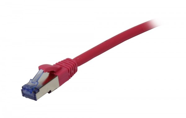 Patchkabel RJ45, CAT6A 500Mhz, 0.5m, pink, S-STP(S/FTP), Komponent getestet(GHMT certified), AWG26, Synergy 21