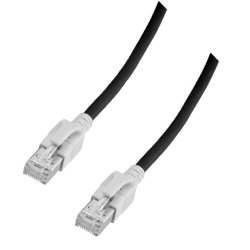 Patchkabel RJ45, VC LED, CAT6A 500Mhz,15m, schwarz, LED in den Steckern!