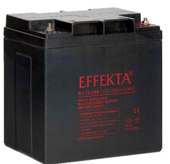 Effekta zbh. Akku, 12V-28AH, BT 12-28S, F11 / M6 Schraubanschluss, Kontaktfläche Ø 14 mm,