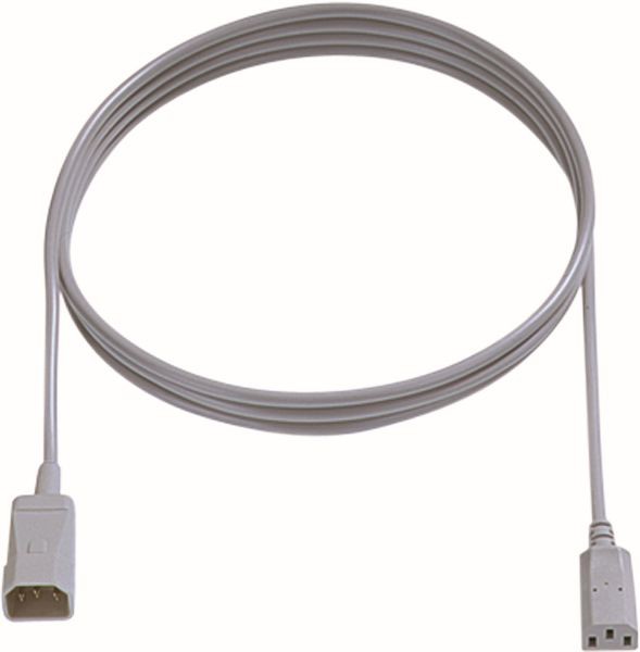 Bachmann Kabel, Verlängerung, Kupplung(C13)-&gt;Stecker(C14), 1.0m, grau,