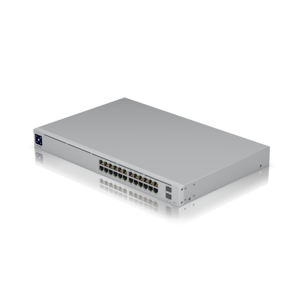 USED_Ubiquiti Switch smart managed Layer2 26 Port • 24x GbE • PoE Budget 95W • 16x PoE at • 2x SFP • 19&quot; • Lüfterlos • UniFi • USW-24-POE