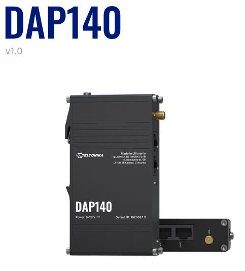 Teltonika · Accesspoint · DAP140 · 2x1 · Wi-Fi 4 · 300Mbit · 2x 10/100 · DIN Rail