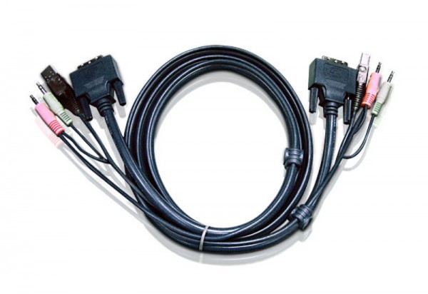 Aten Verbindungskabel DVI, 1,8m, USB, Audio