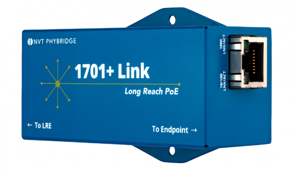 NVT Phybridge Switch CLEER PoE over Coax 1701+ Link Long Reach PoE++Extender