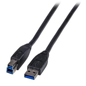Kabel USB3.0, 1.0m, A(St)/B(St), schwarz,