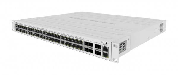 MikroTik Cloud Router Switch CRS354-48P-4S+2Q+RM, 48x Gigabit RJ45 POE, 4x SFP+ 10G, 2x QSFP+ 40G, 750W Rackmount