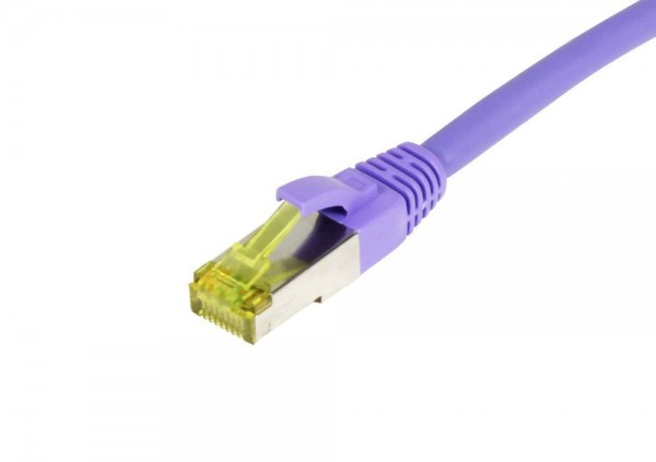 Patchkabel RJ45, CAT6A 500Mhz,25m, lila, S-STP(S/FTP), TPE/LSZH(Ultraflex), AWG26, mit CAT7 Rohkabel, Synergy 21