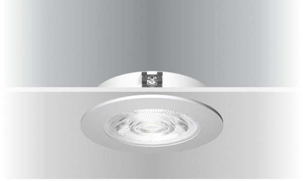 Synergy 21 LED Deckeneinbauspot Helios silber, rund, neutralweiß