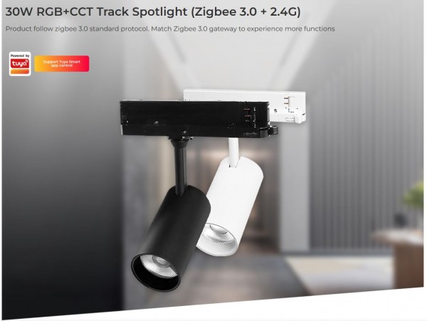 Synergy 21 LED Track Spotlight 30W RGB-CCT Zigbee 3.0 + 2.4G weiß*Milight/Miboxer*