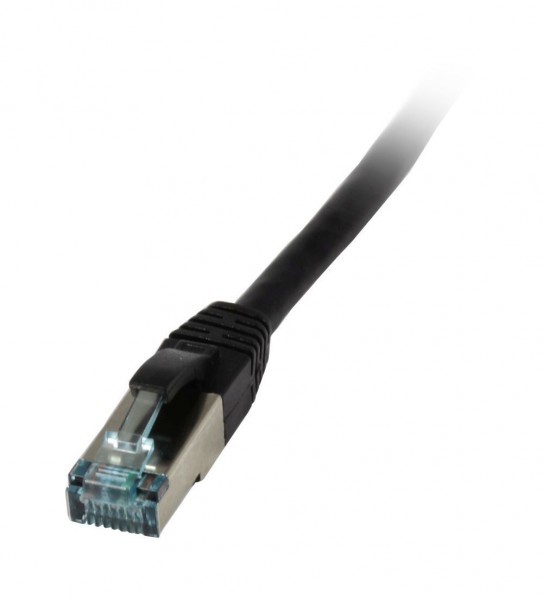 Patchkabel RJ45, CAT6A 500Mhz, 7.5m, schwarz, S-STP(S/FTP), TPE/LSZH(Superflex), AWG26, Synergy 21