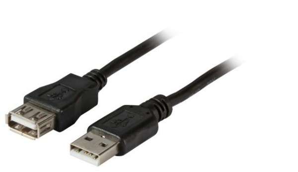 Kabel USB, A(St) =&gt; A(Bu), 1.8m, USB2.0, Verlängerung, schwarz, Classic