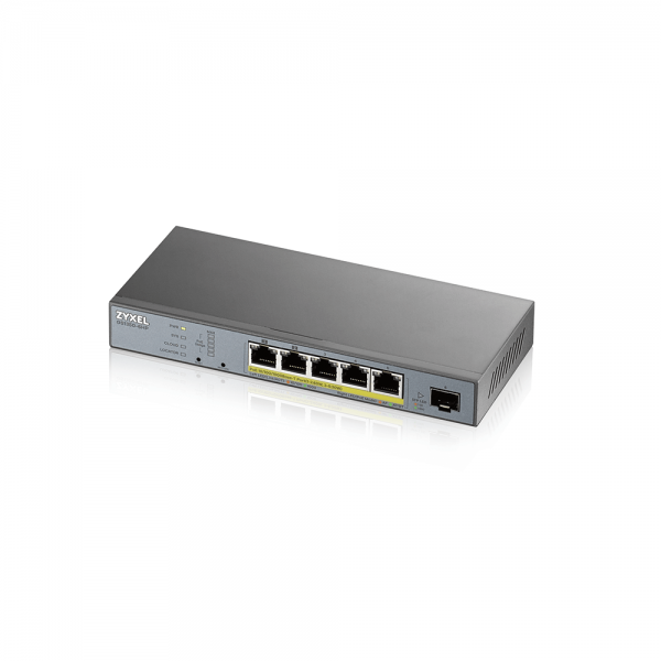 Zyxel Switch GS1350-6HP, 6x Gigabit PoE Ports, managed CCTV, long range, 60W