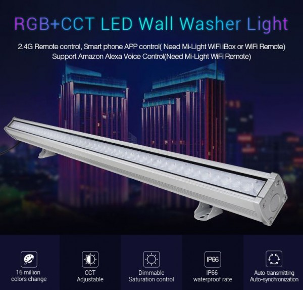 Synergy 21 LED Wallwasher 24W RGB+CCT IP66 *Milight/Miboxer*