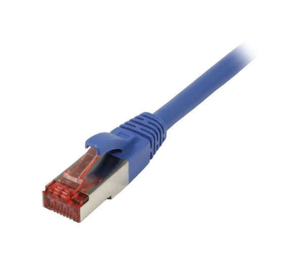 Patchkabel RJ45, CAT6 250Mhz,15m blau, S-STP(S/FTP),TPE/LSZH(Superflex), Synergy 21,