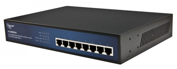 ALLNET Switch unmanaged 8 Port Gigabit 150W / 8x PoE+ / 4x LAN / Lüfterlos / 19&quot; / &quot;ALL8808POE&quot;