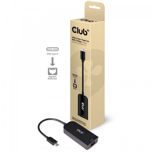 Adapter USB-C 3.2 =&gt; LAN RJ45 2.5Gbps *Club3D*