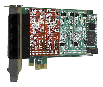 Sangoma 4 port modular analog PCI-Express x1 card with 4 Station interfaces