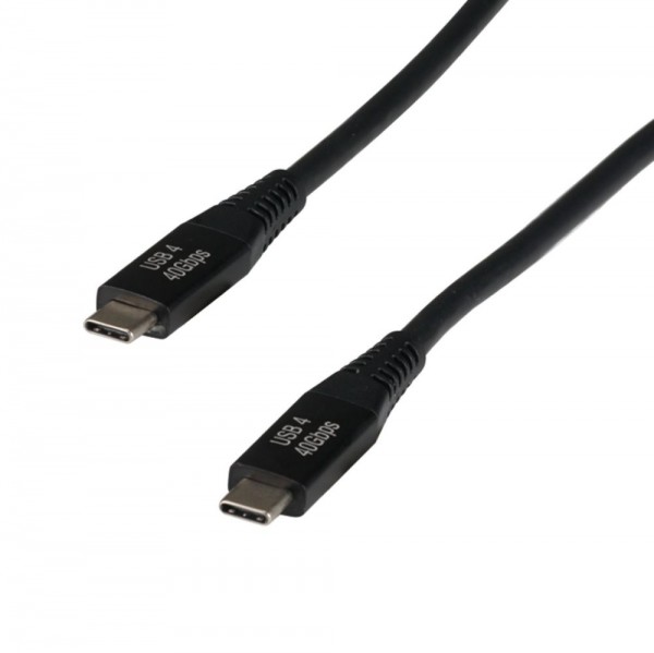 Kabel USB4 0,8m, C(St)/C(St), schwarz, 8K60Hz, 20V/5A, 100W, 40Gbit, E-Mark Chip, Gen 3x2,
