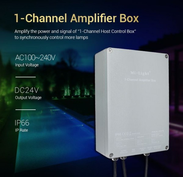 Synergy 21 LED Subordinate Controller 1-Channel Amplifier Box IP66 *Milight/Miboxer*