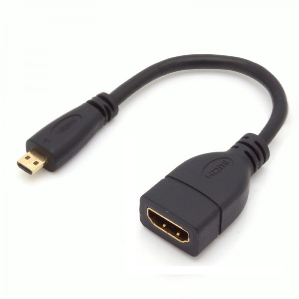 Kabel Micro HDMI Adapterkabel D-Stecker - A-Buchse 15cm schwarz, Set aus 2 Stück