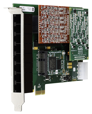 Sangoma 8 port modular analog PCI-Express x1 card with 8 Station interfaces and HW Echo Can