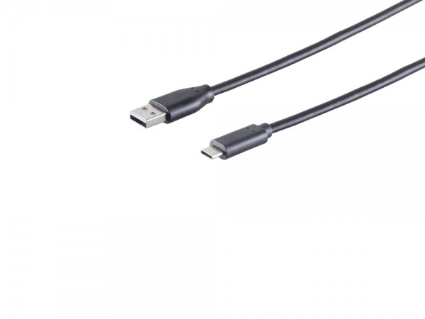 Kabel USB, C(St) =&gt; A(St), 1.0m, USB2.0, schwarz,