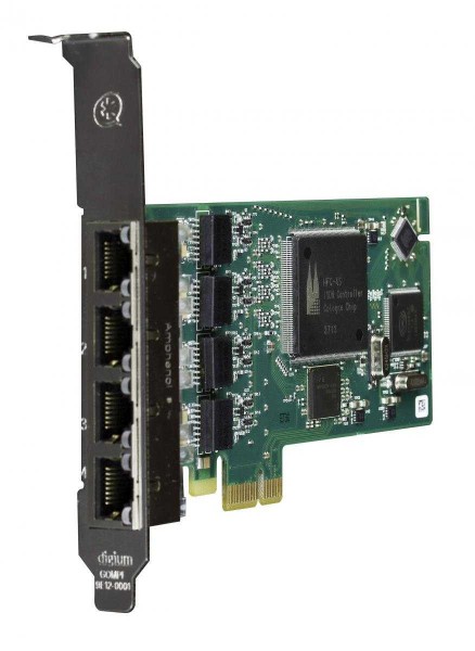Sangoma Four (4) Span Digital BRI PCIe Card with Hardware Echo Cancellation