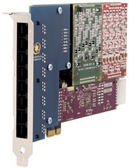 Sangoma 8 port modular analog PCI-Express x1 card with 4 Station and 4 Trunk interfaces and HW Echo Can