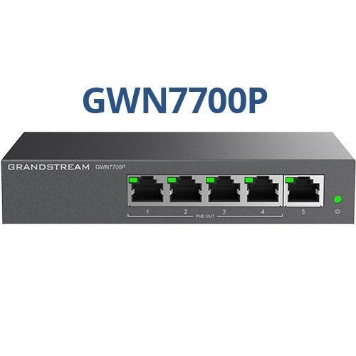 Grandstream GWN7700P, 5 Port Switch, 4 Port PoE+