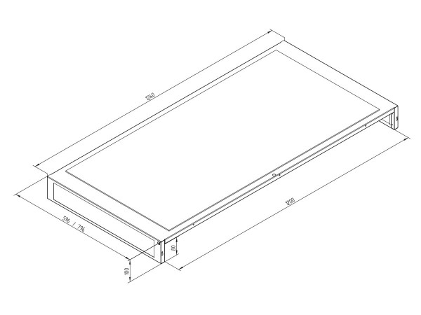 Triton 19&quot;zbh. Warm-/Kaltgang, Deckenplatten, B600/T1200/H100mm, Lichtgrau