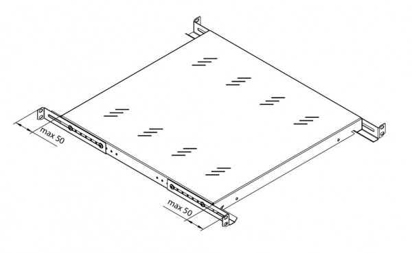 Triton 19&quot;zbh. Zwischenboden, 450mm, vorn/hinten, Lichtgrau,