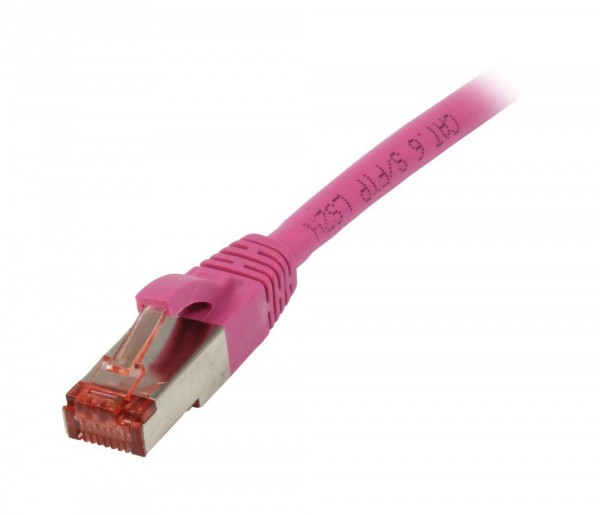 Patchkabel RJ45, CAT6 250Mhz,10m magenta, S-STP(S/FTP),TPE/LSZH(Superflex), Synergy 21,