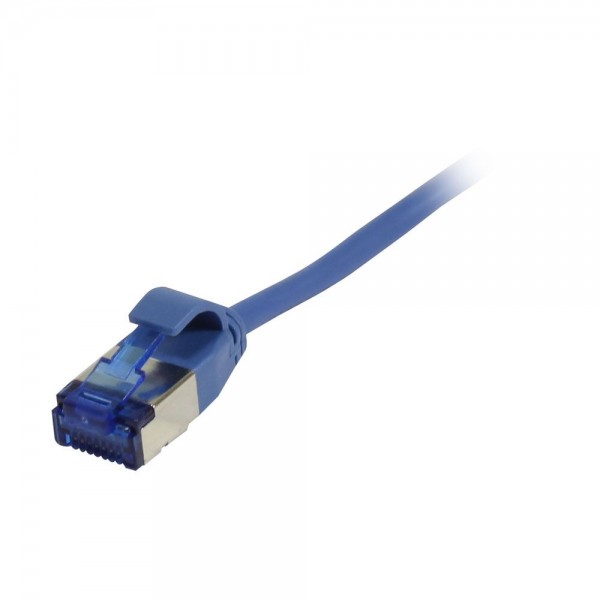 Patchkabel RJ45, CAT6A 500Mhz, 0.5m, blau, U/FTP, slimline rund d 3,8mm, TPE(Superflex), AWG32, Synergy 21