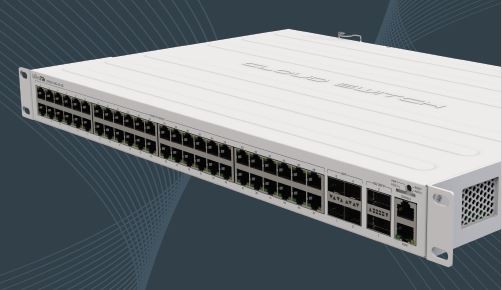 MikroTik Cloud Router Switch CRS354-48P-4S+2Q+RM, 48x Gigabit RJ45 POE, 4x SFP+ 10G, 2x QSFP+ 40G, 750W Rackmount