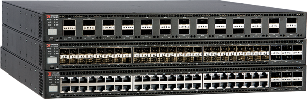 CommScope RUCKUS Networks ICX 7750 Switch with 26 40GbE QSFP+ ports, and one modular slot. Base layer 3 software feature set.