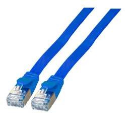 Patchkabel RJ45, CAT6A 500Mhz, 3m, blau, U/FTP, flach,
