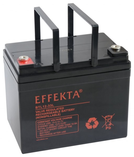 Effekta zbh. Akku 12V/ 33Ah,10-Jahresbatterien, F11/M6 Schraubanschluss