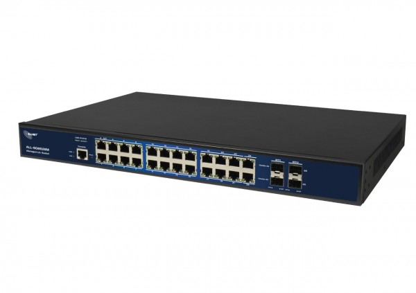 ALLNET Switch full managed 26 Port Gigabit / 22x LAN / 4x SFP / Lüfterlos / 19&quot; / &quot;ALL-SG8626M&quot;