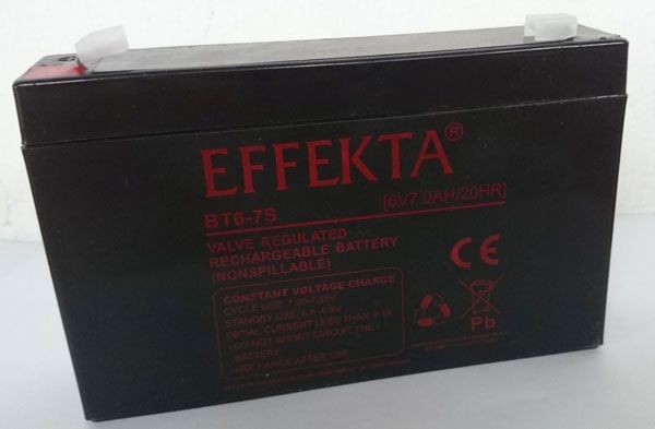 Effekta zbh. Akku, 6V-7AH, Anschlussfahne von 4,7mm,